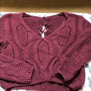 Maroon Crop Top Sweater